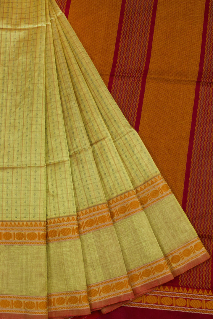 Green Handloom Kanchi Silk Cotton Saree 10061804