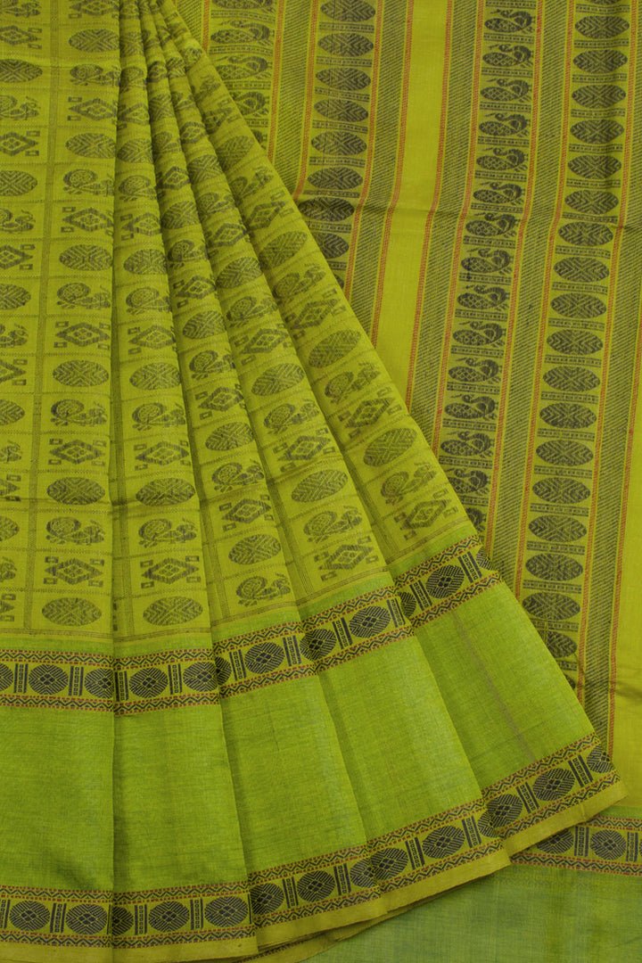 Green  Handloom Kanchi Silk Cotton Saree 10061808