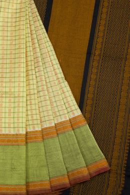 Green Handloom Kanchi Cotton Saree  10061809