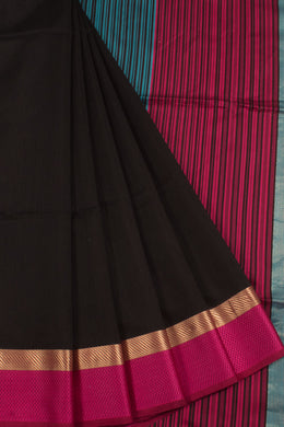 Handloom Maheshwari Silk Cotton Saree with Ganga Jamuna Border
