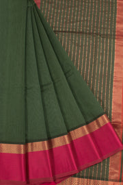 Handloom Maheshwari Silk Cotton Saree with Ganga Jamuna Border