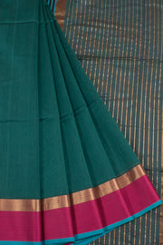 Handloom Maheshwari Silk Cotton Saree with Ganga Jamuna Border