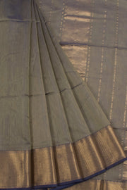 Handloom Maheshwari Silk Cotton Saree with Chevron Border