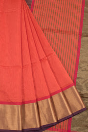 Handloom Maheshwari Silk Cotton Saree with Zari Border