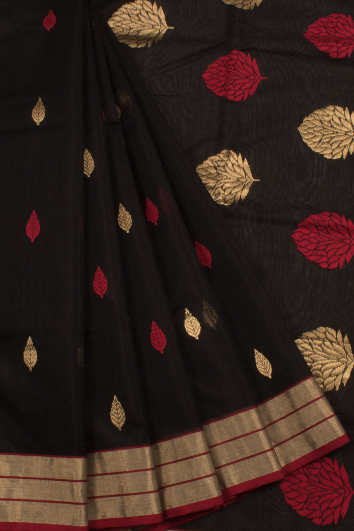 Handloom Chanderi Silk Cotton Saree with Floral Motifs