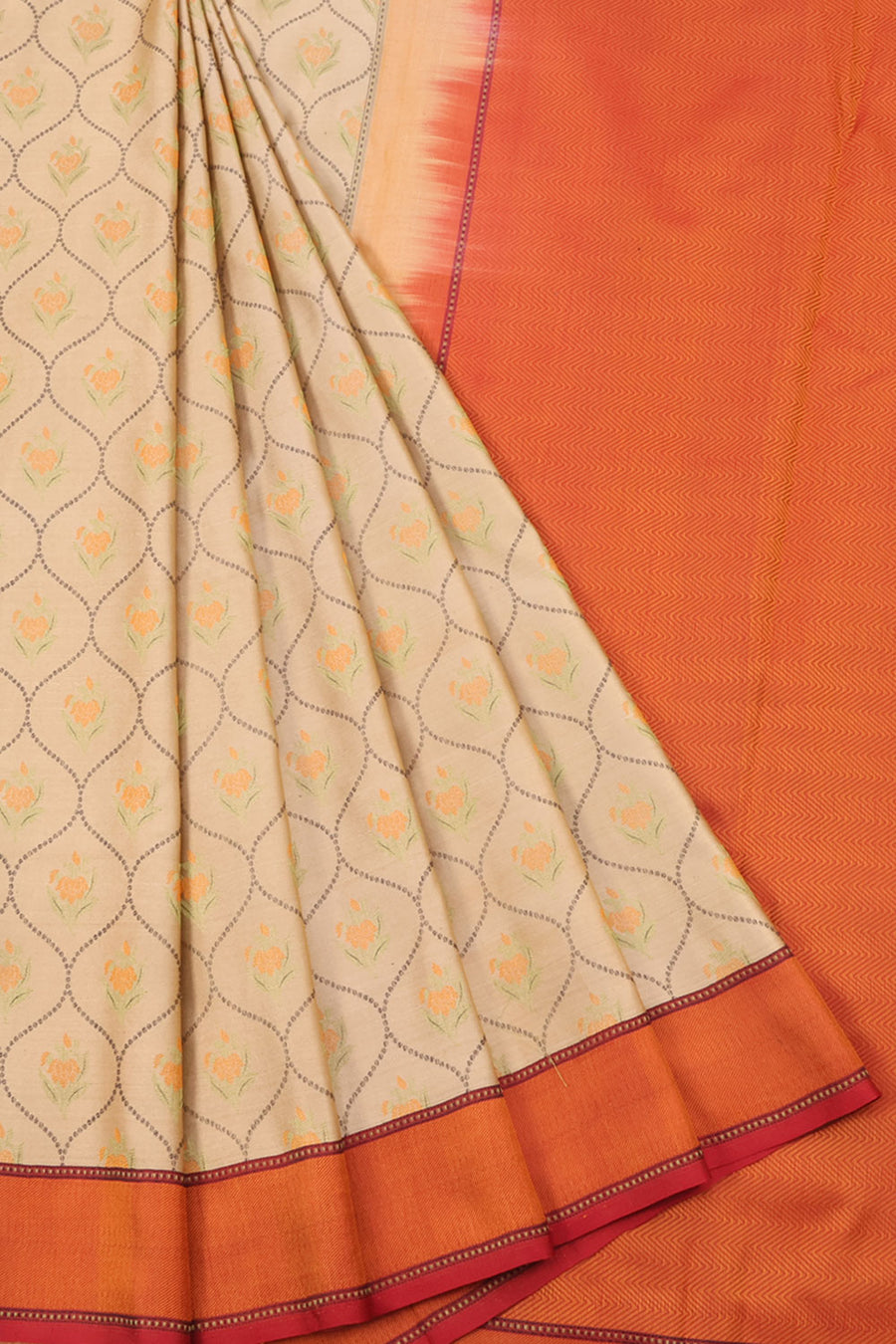 Banarasi Silk Saree with Floral Jaal Design