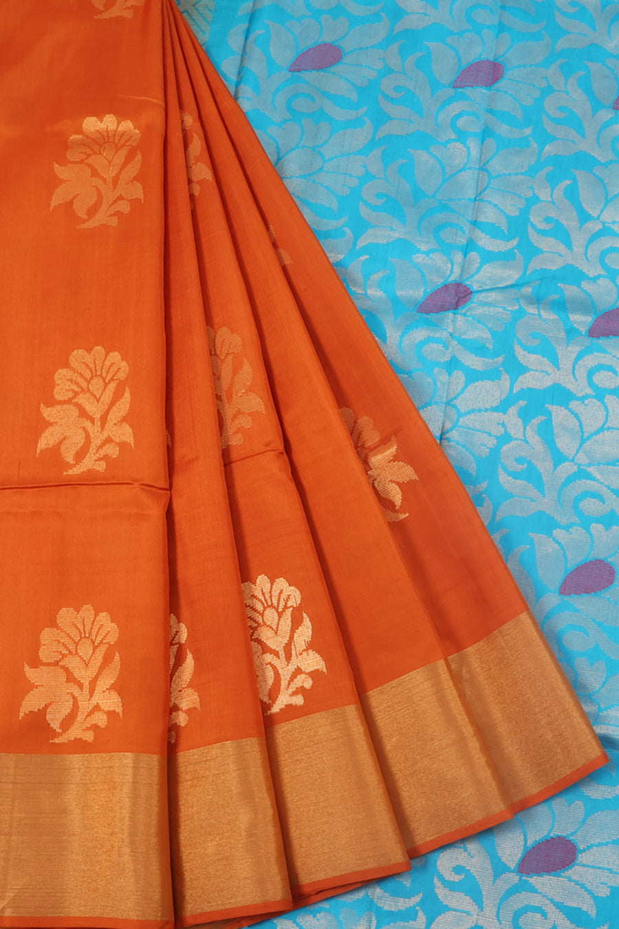Salem Soft Silk Saree with Floral Motifs Design and Meenakari Floral Motifs Design Contrast Pallu