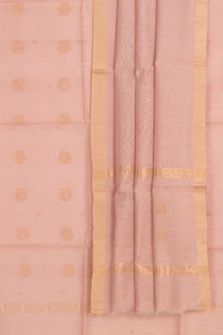 Handloom Chanderi Silk Cotton 2-Piece Salwar Suit Material with Floral Motifs