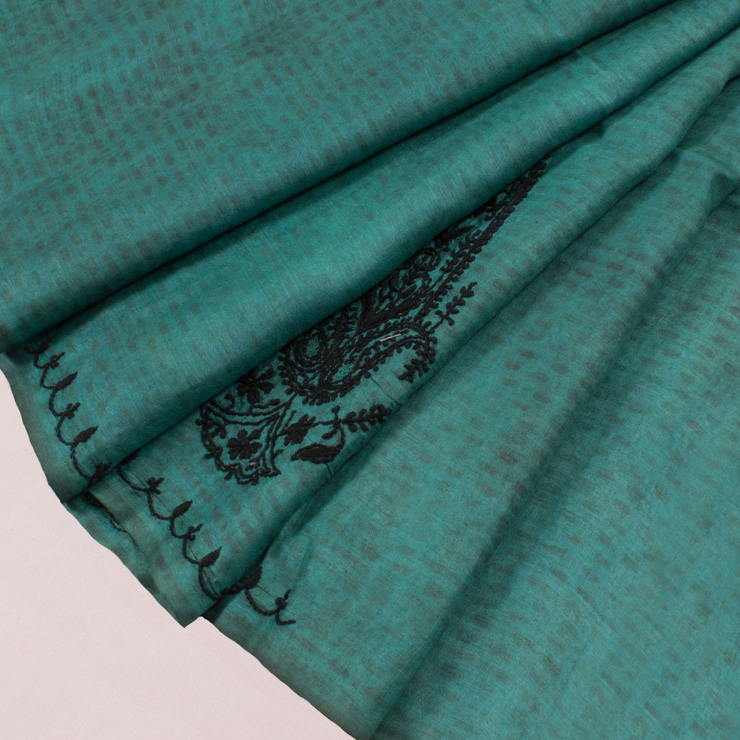 Chikankari Embroidered Tussar Silk Blouse Material 10054521