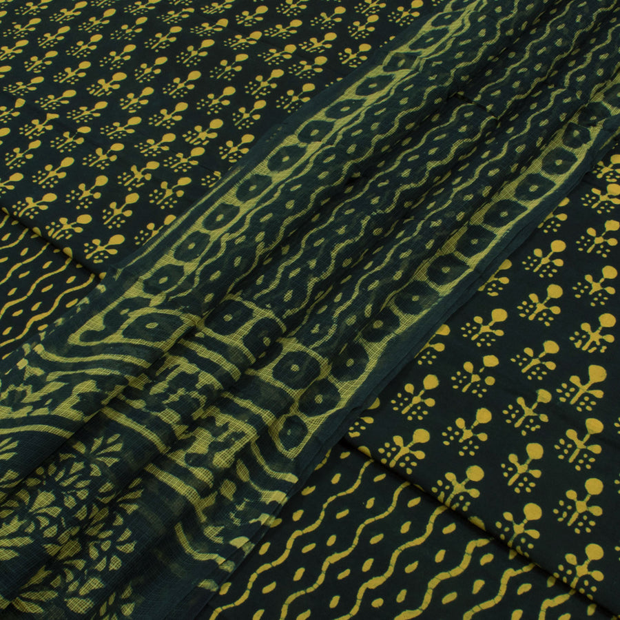 Dabu Printed Cotton 3-Piece Salwar Suit Material with Kota Dupatta 