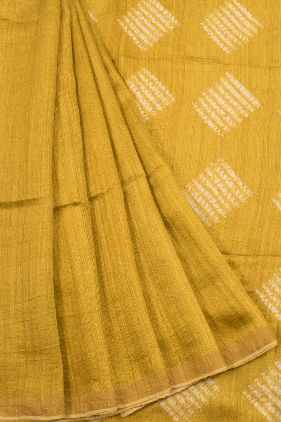 Handloom Matka Tussar Silk Saree with Shibori Printed Pallu 