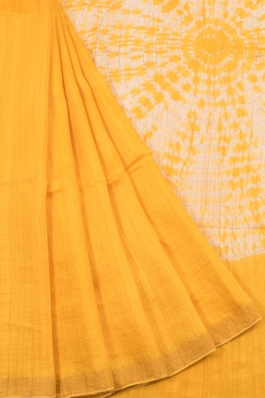 Handloom Matka Tussar Silk Saree with Shibori Printed Pallu
