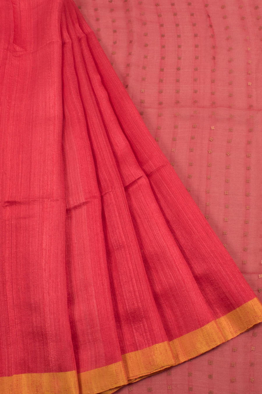 Handloom Matka Tussar Silk Saree with Sequin Work Pallu