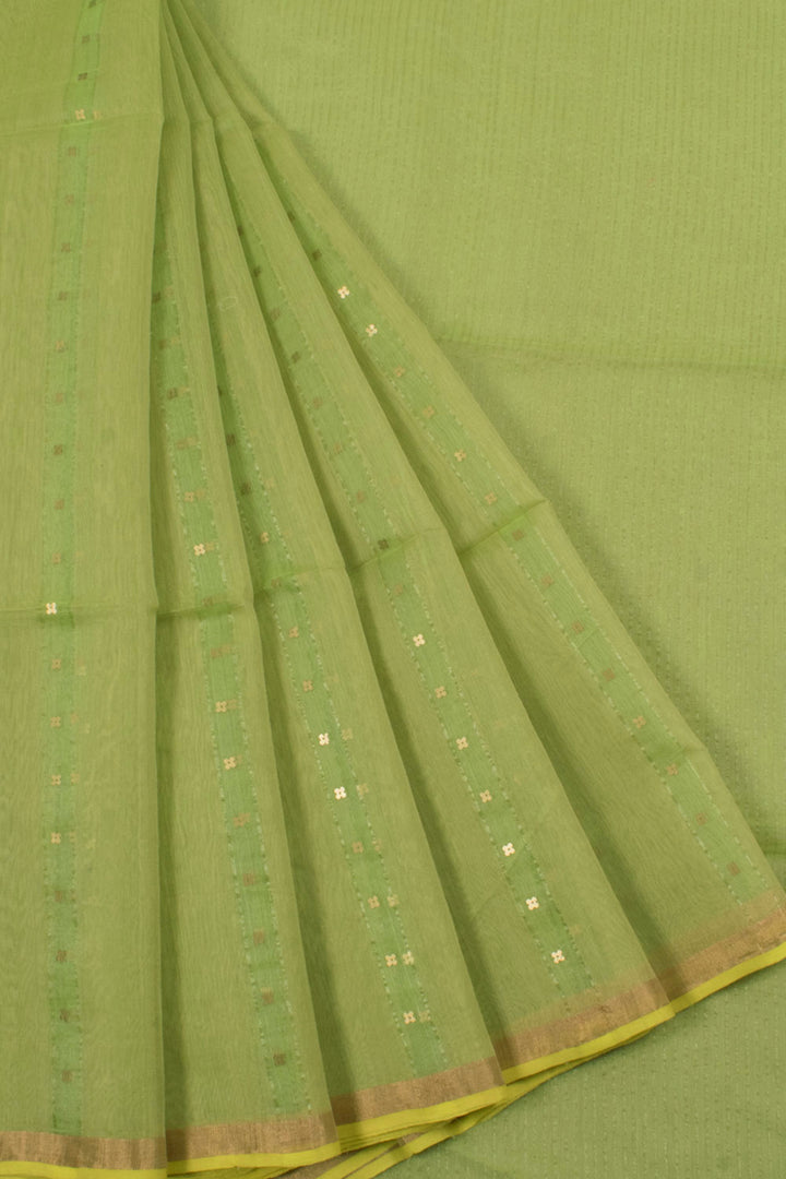 Handloom Resham Silk Cotton Saree with allover Sequin Work and Zari Border