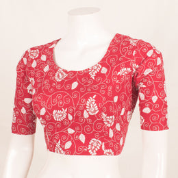 Kantha Embroidered Cotton Blouse with Side Zip