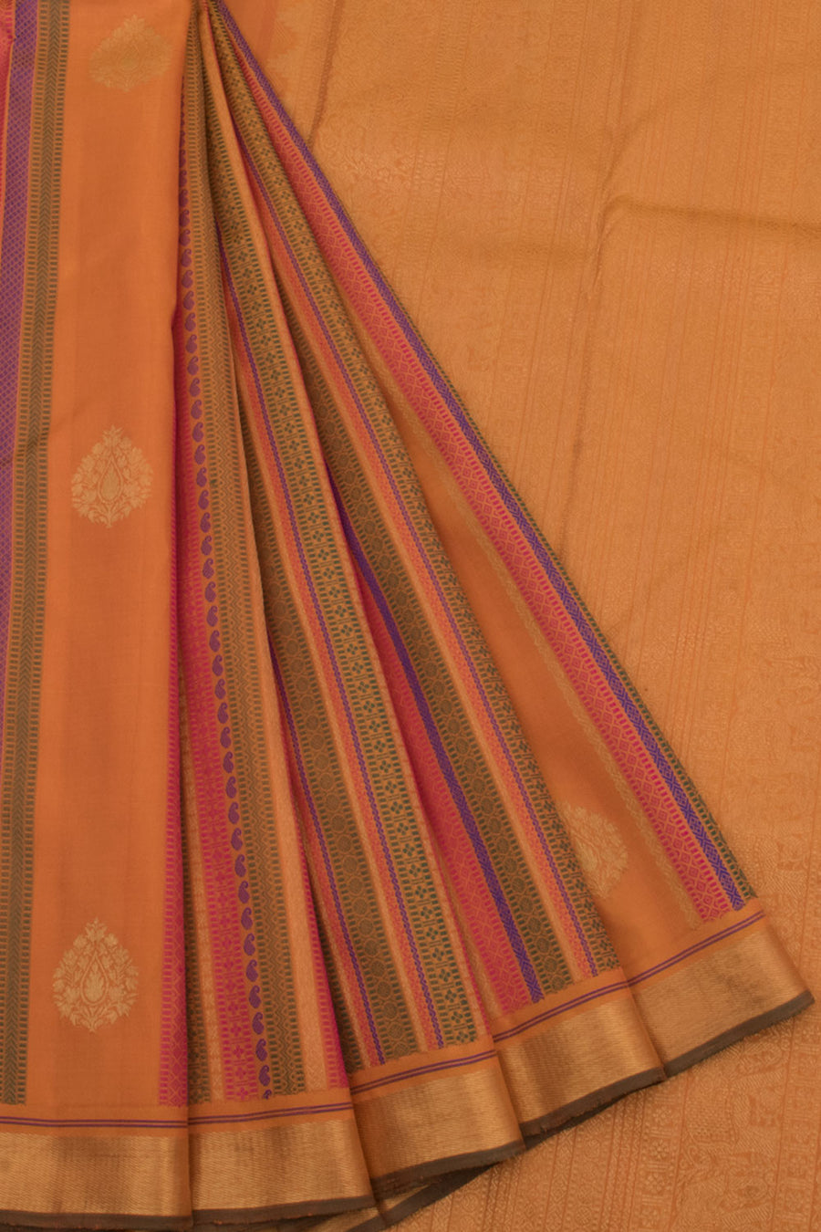 Handloom Pure Zari Kanjivaram Silk Saree with Thread Work and Zari Design