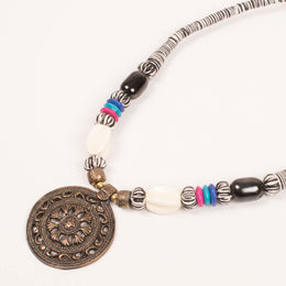 Handcrafted Necklace With Brass Pendant 10054926