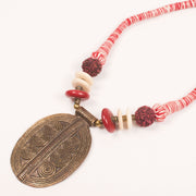 Handcrafted Necklace With Brass Pendant 10054931