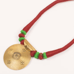 Handcrafted Necklace With Brass Pendant 10054934