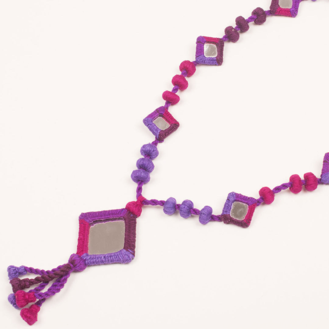 Handcrafted Mirror Work Single Line Necklace 10054936