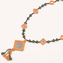 Handcrafted Mirror Work Single Line Necklace 10054938
