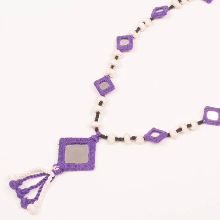 Handcrafted Mirror Work Single Line Necklace 10054939