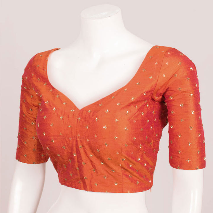 Hand Embroidered Raw Silk Blouse 10051132