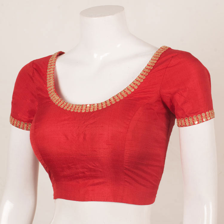 Hand Embroidered Raw Silk Blouse 10053464
