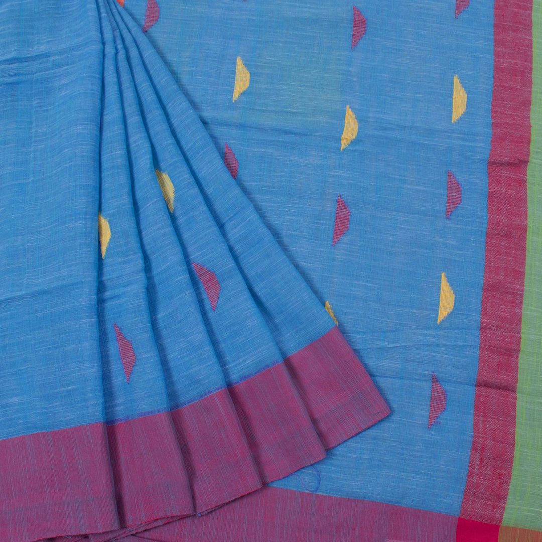 Handloom Bengal Jamdani Linen Saree 10054309