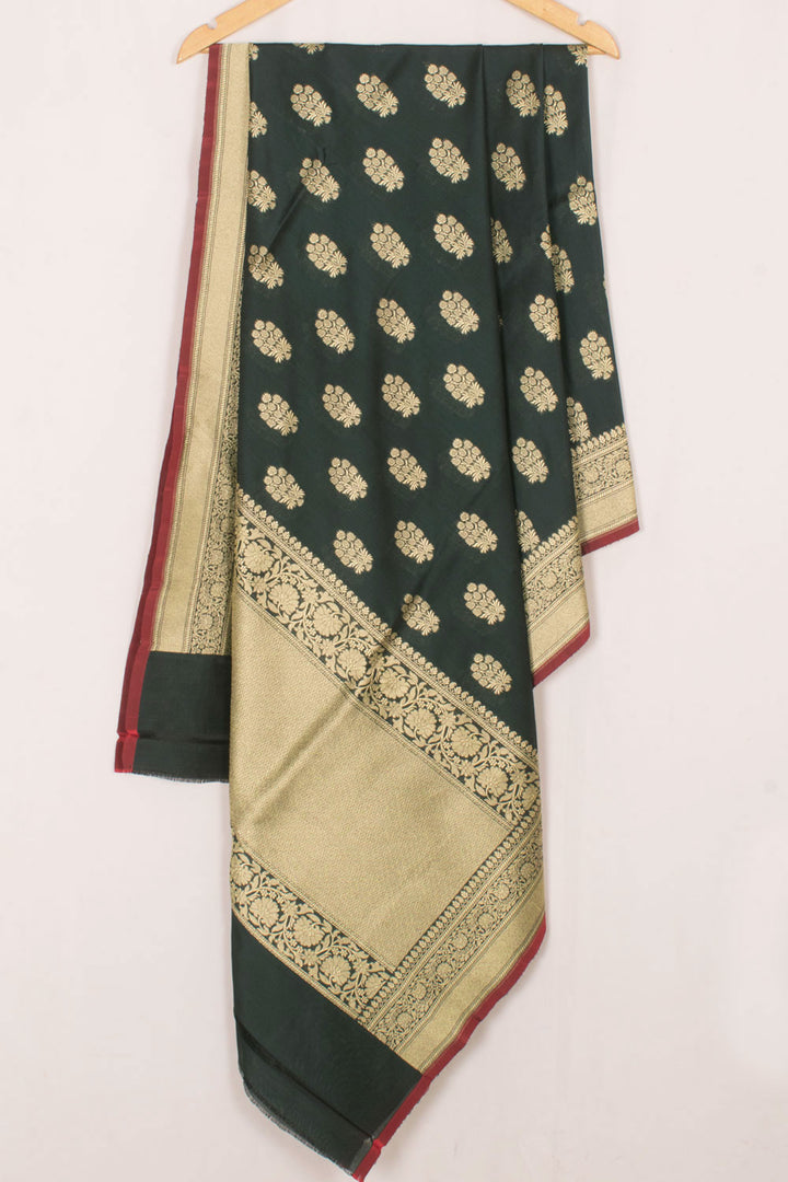 Handloom Banarasi Katrua Katan Silk Dupatta with Floral Mughal Butis