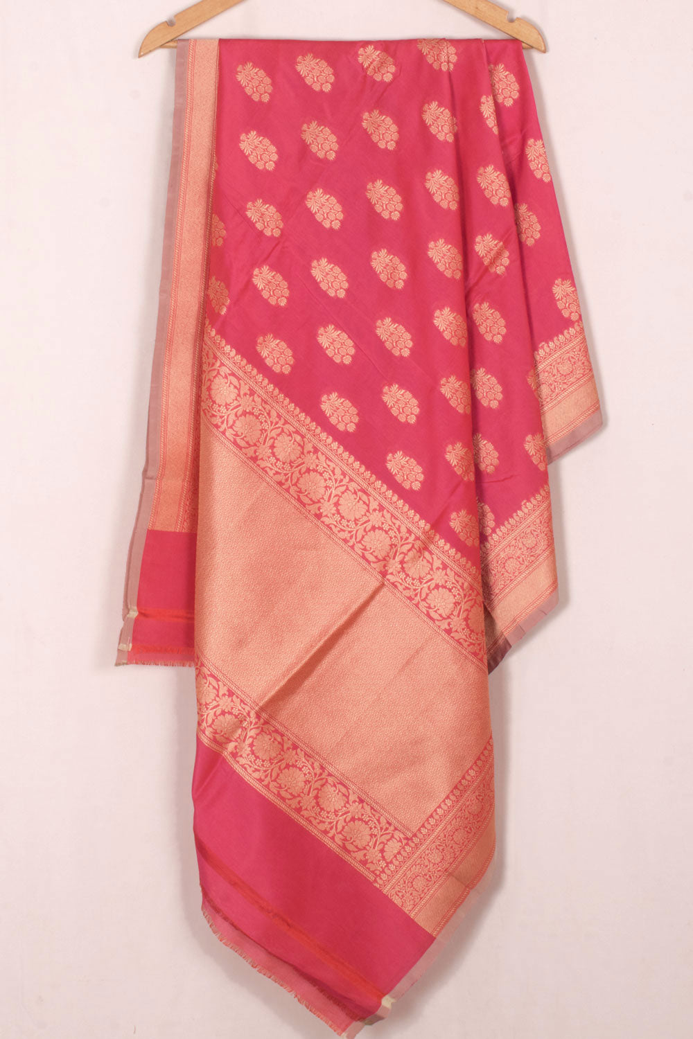 Handloom Banarasi Katrua Silk Cotton Dupatta with Floral Butis 