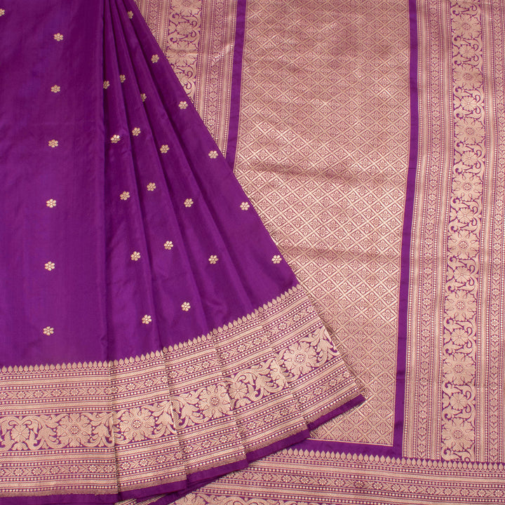 Handloom Banarasi Kadhwa Katan Silk Saree with Floral Motifs