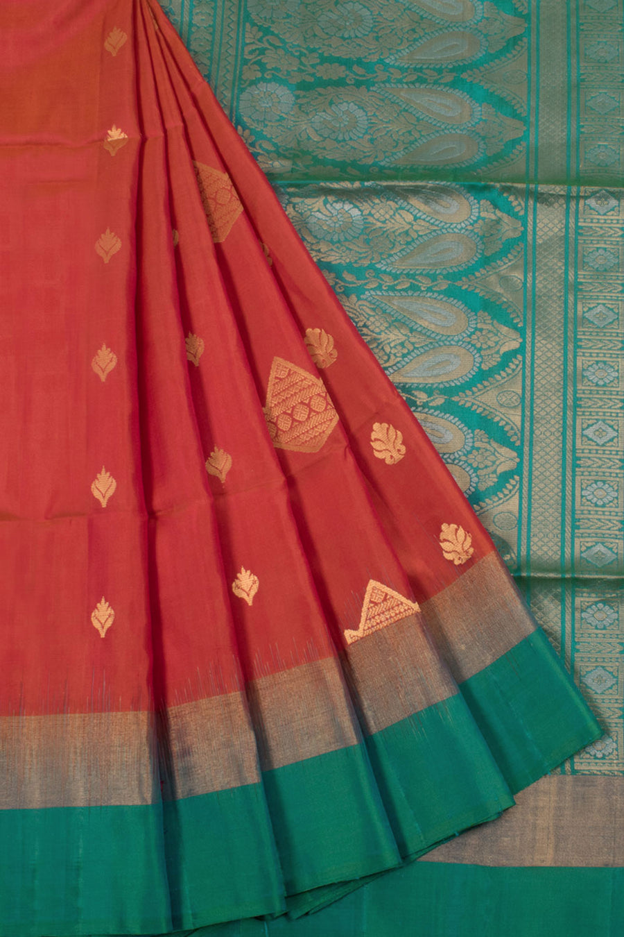 Handloom Kanjivaram Soft Silk Saree with Floral Motifs and Tissue Border 