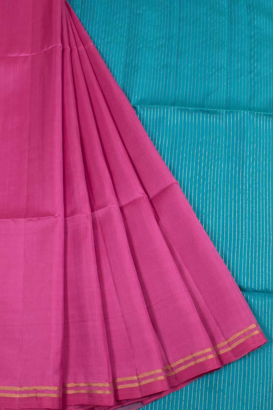 Handloom Kanjivaram Soft Silk Saree with Zari Stripes Pallu 