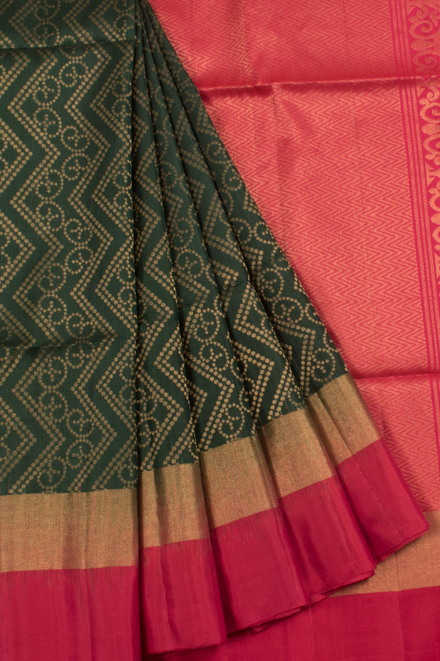 Handloom Kanjivaram Soft Silk Saree with Veldhari Design