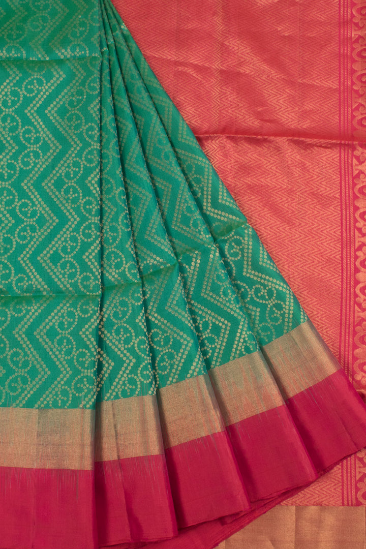 Handloom Kanjivaram Soft Silk Saree with Veldhari Design