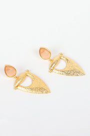 Handcrafted Gold Tone Brass Drop Earrings 10061358