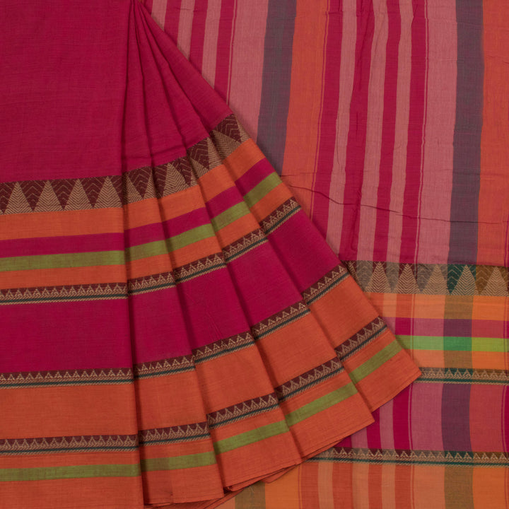 Handloom Bengal Cotton Saree with Temple Design Border
