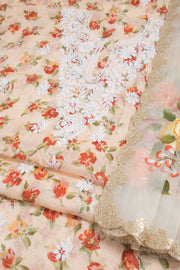 Chikankari Embroidered Kota Cotton Salwar Suit Material 10059376