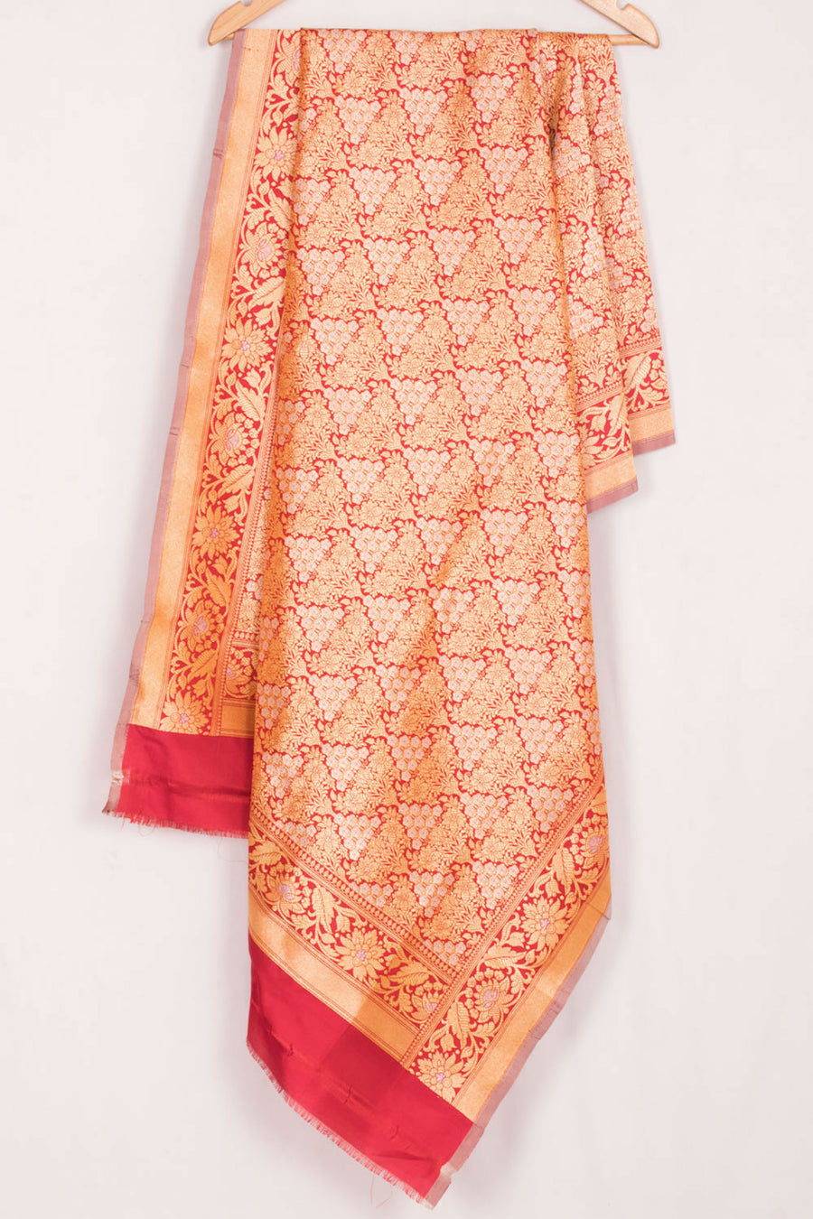 Handloom Banarasi Brocade Silk Dupatta with Zari Border