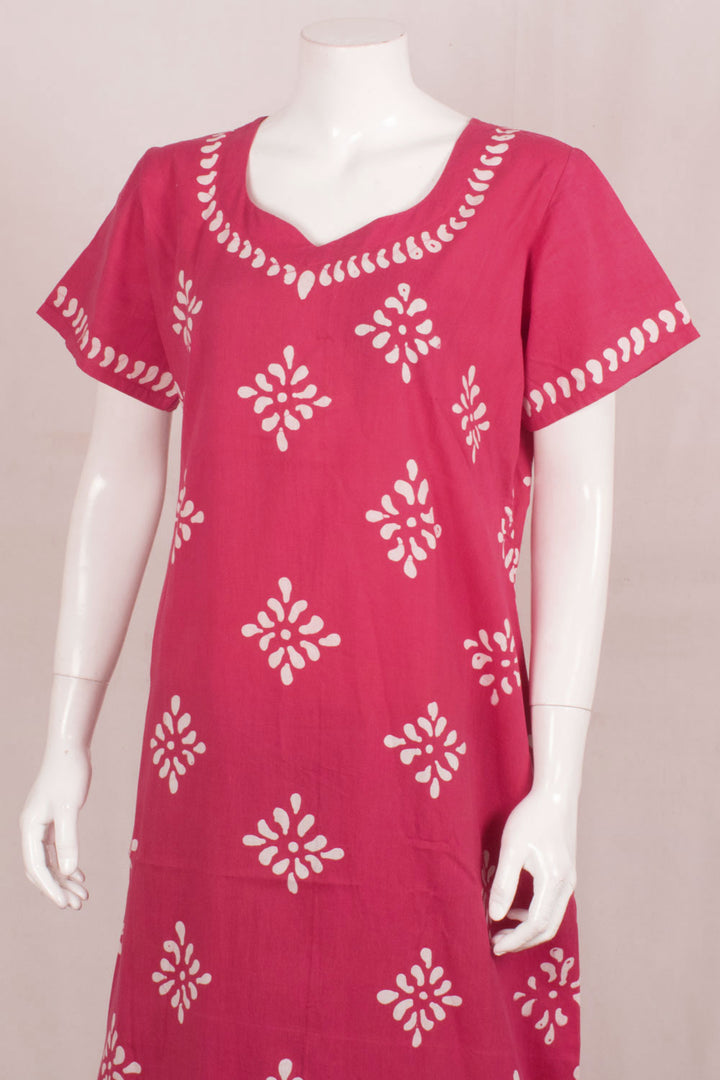 Batik Printed Cotton Loungewear with Floral Design 
