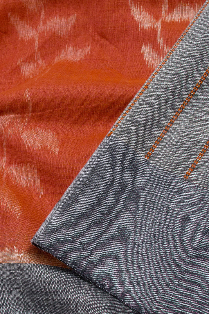 Orange Handloom Odisha Ikat Cotton Saree 10060306