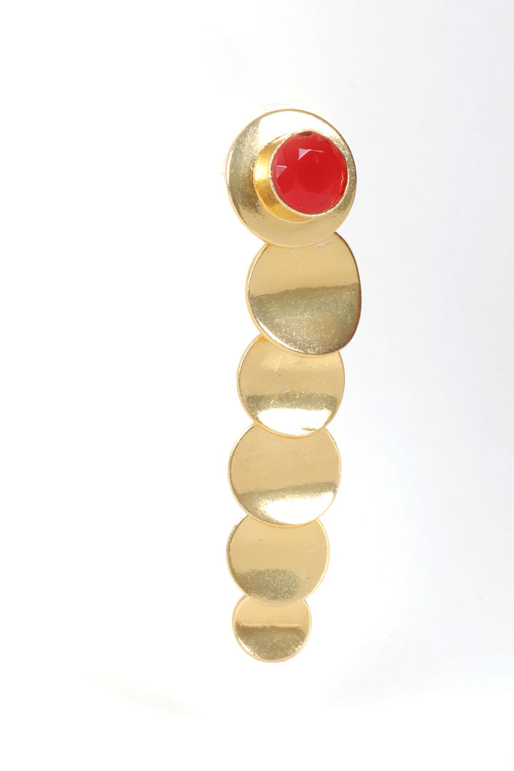 Handcrafted Gold Tone Drop Brass Earrings 10061357