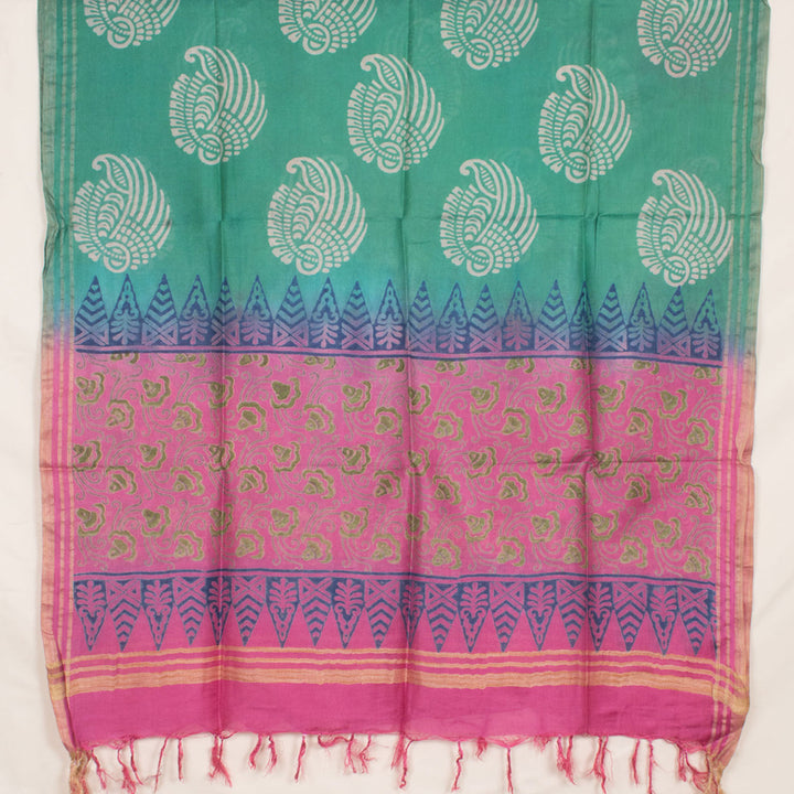 Printed Bhagalpur Silk Salwar Suit Material 10055901