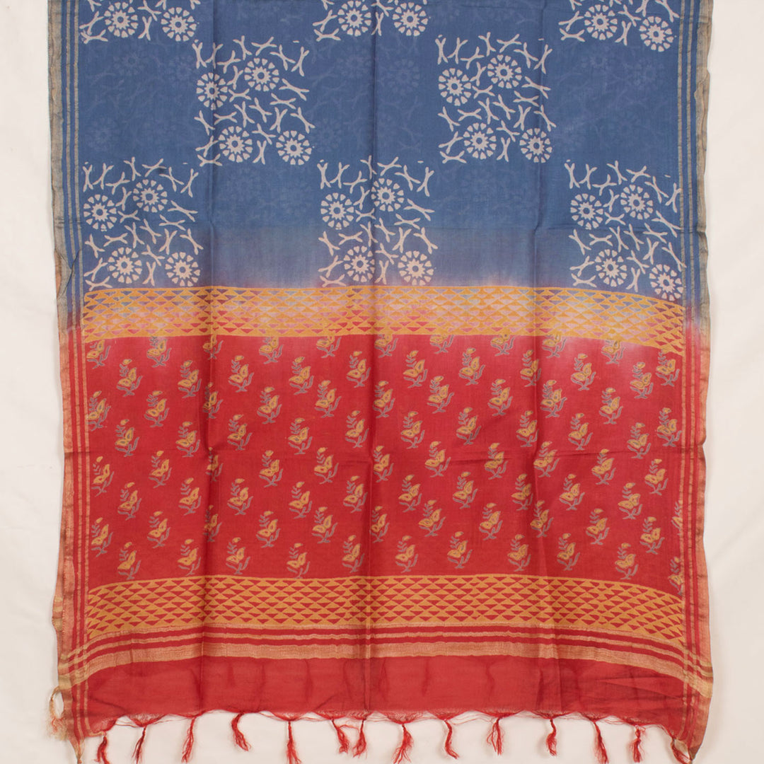 Printed Bhagalpur Silk Salwar Suit Material 10055903