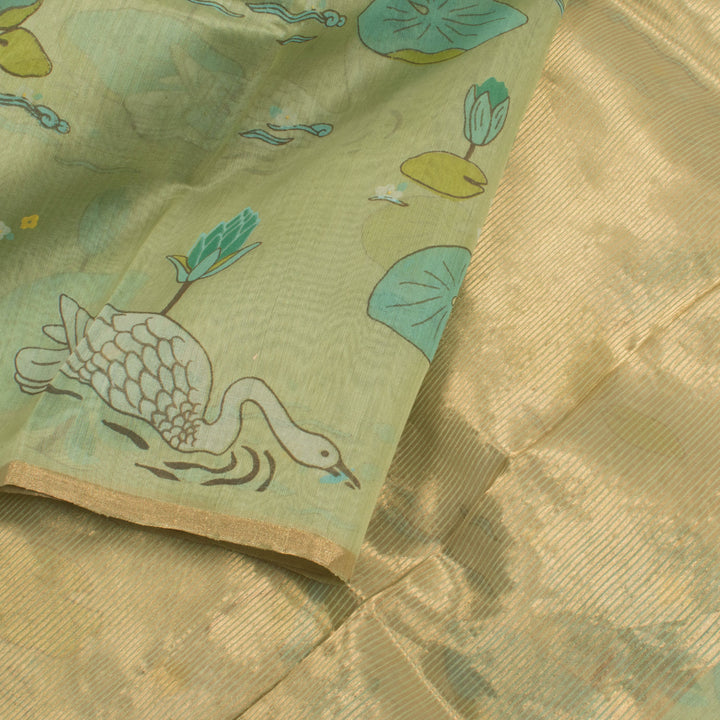 Printed Handloom Chanderi Silk Cotton Saree 10055911