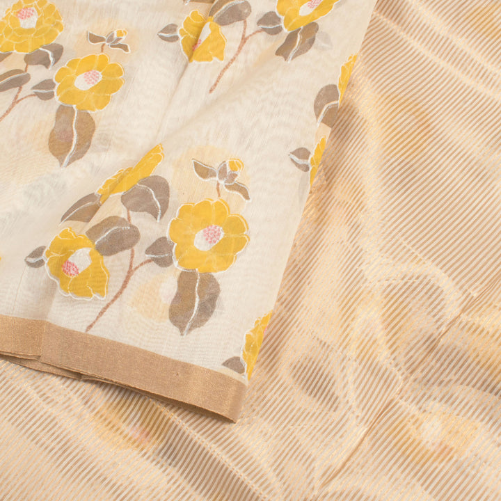 Printed Handloom Chanderi Silk Cotton Saree 10055915