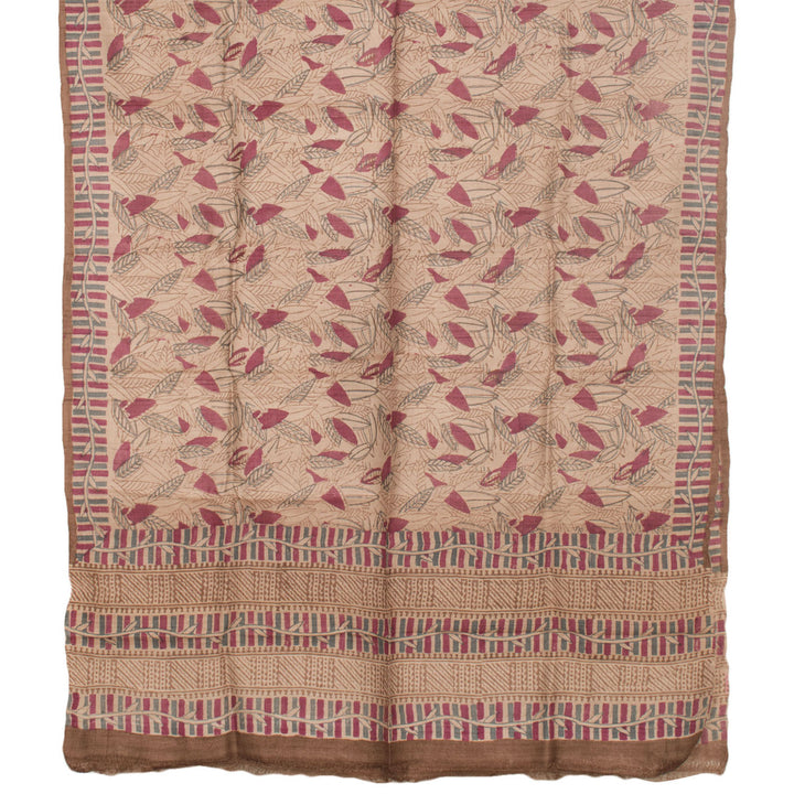 Hand Block Printed Tussar Silk Salwar Suit Material 10055925