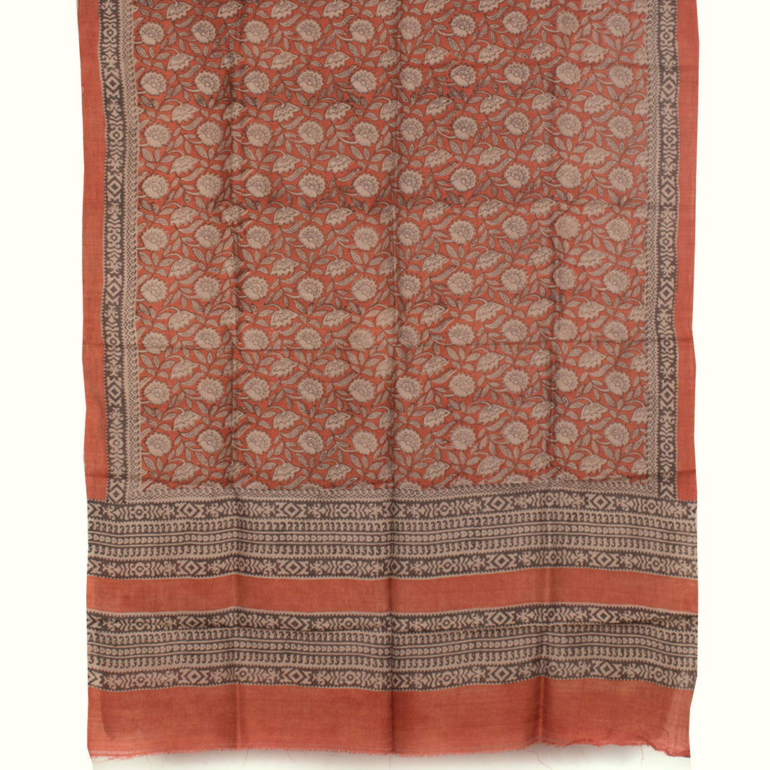 Hand Block Printed Tussar Silk Salwar Suit Material 10055936