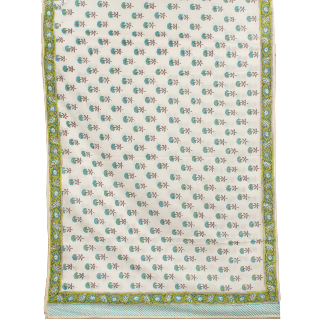 Hand Block Printed Mulmul Cotton Salwar Suit Material 10055959